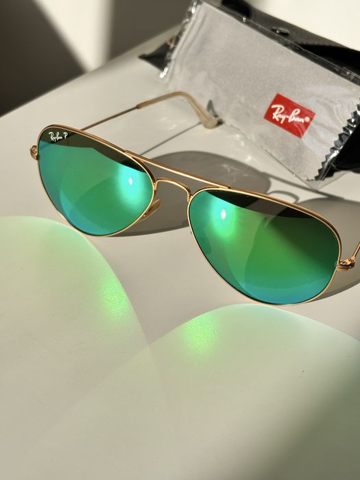 Oculos de sol Ray Ban Aviator verdes Polarizados
