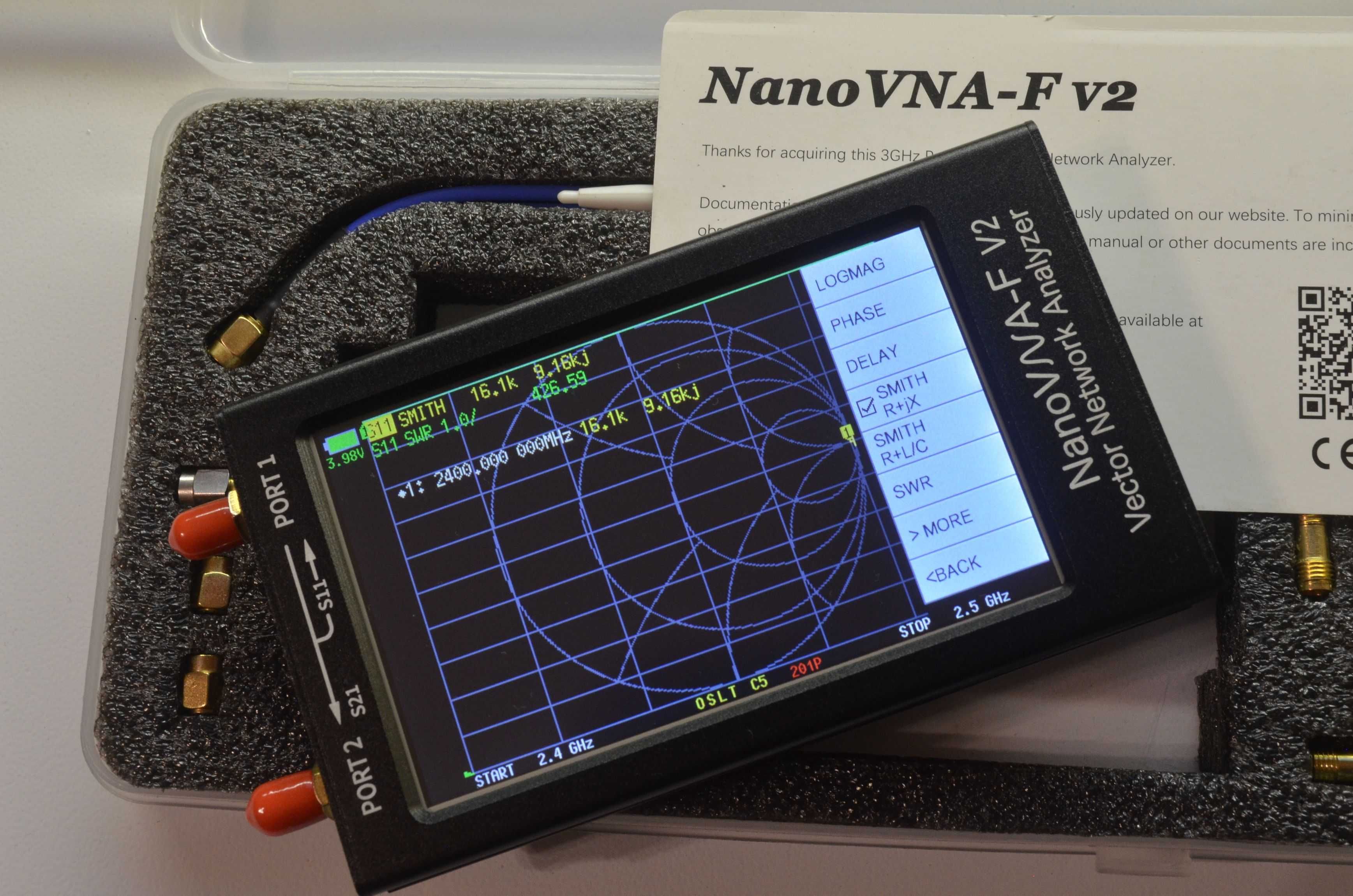 Новый Векторный анализатор NanoVNA-F V2 50кГц-4.4ГГц КСВ АЧХ Генератор