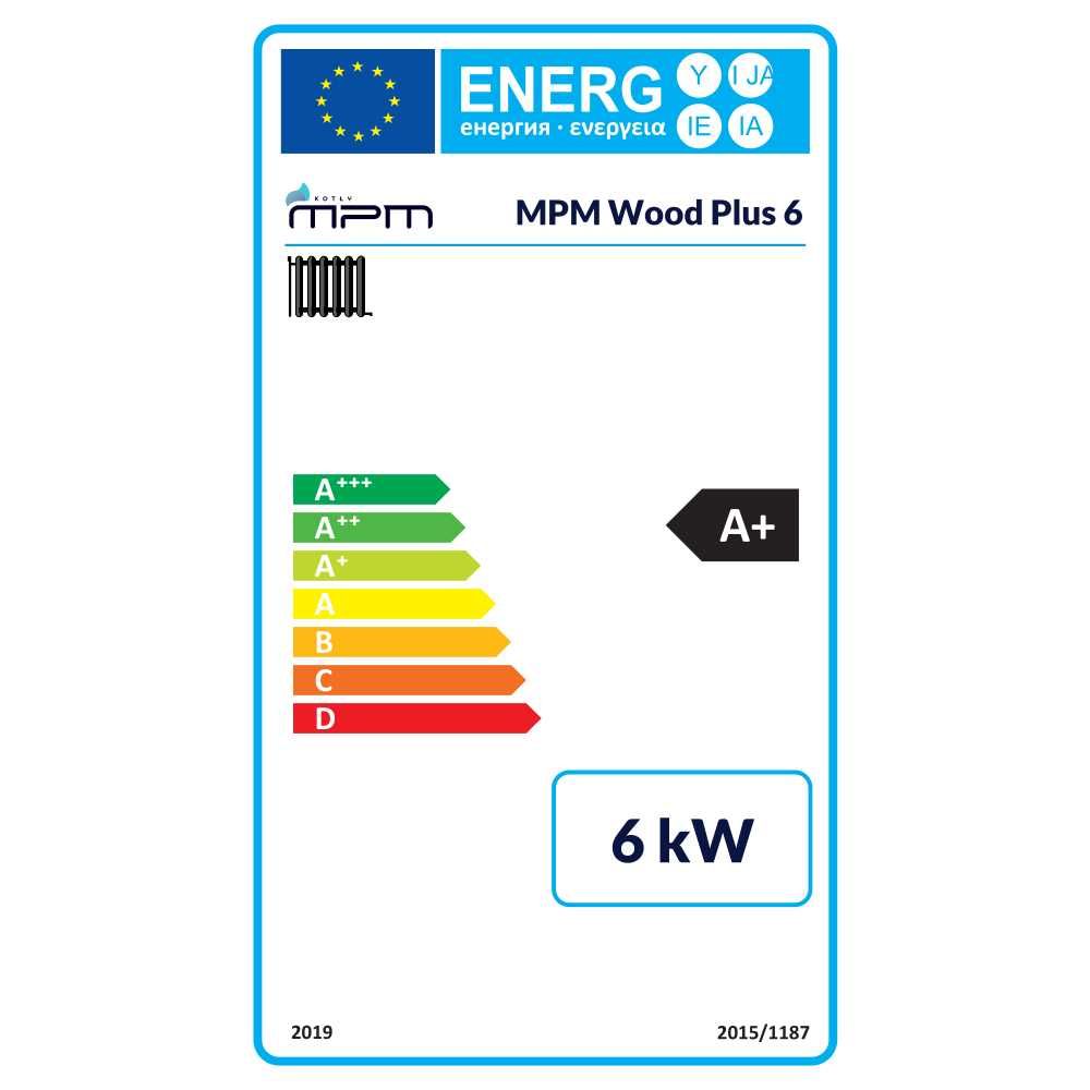 Kocioł, piec MPM WOOD Plus 6 kW - Ecodesign - zgazowujący drewno