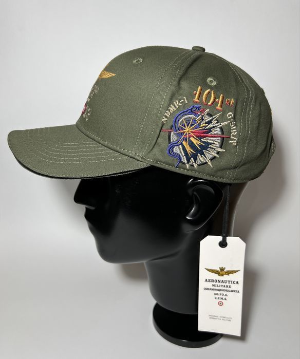 Кепка Aeronautica Milittare хакі чорна синя