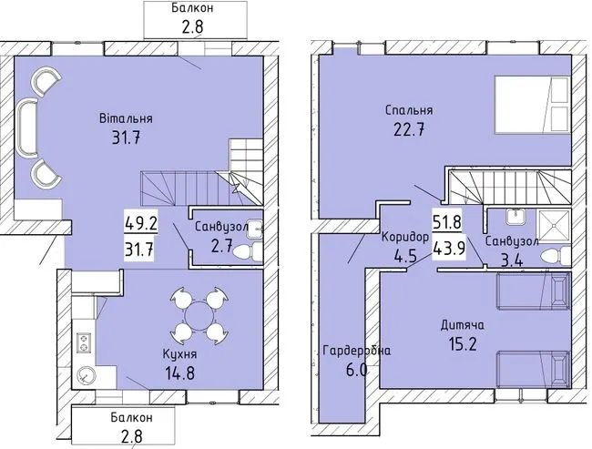 Терміново Продаж Квартири 104м2 2-поверховий пенхаус Локація Ременів