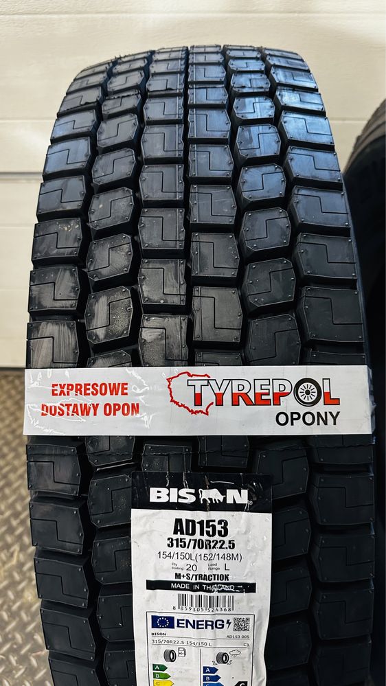 Opona BISON TAJLANDIA 315/70 R22.5 napęd 315 70 m+s