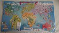 Magnetyczna Mapa Świata Dla Dzieci PLAYTIVE FRANCUSKA KREATYWNA 75x45