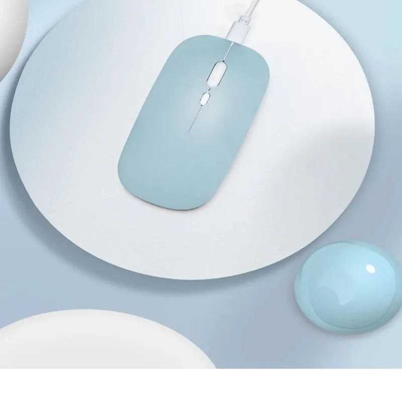 Мишка безпровідна для ПК з АКБ блакитна матова з Bluetooth 5.0