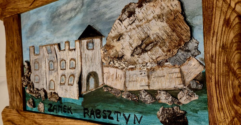 E.Wirtz - Zamek Rabsztyn - obraz z kory drzewa - Jura Krakowsko Często