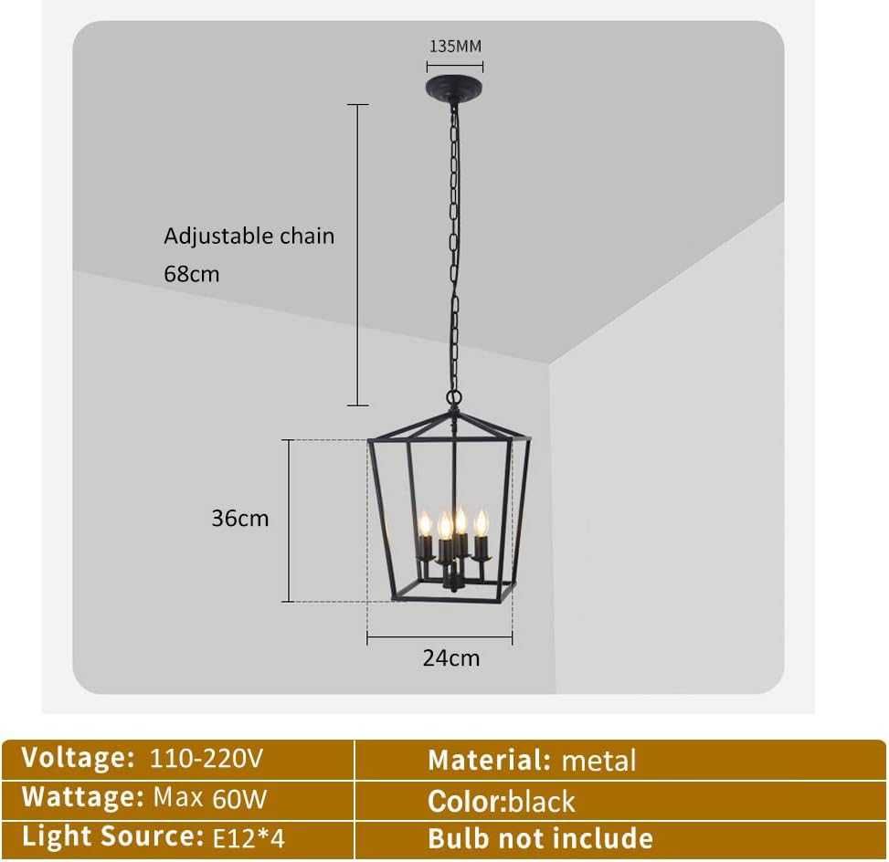 Lampa wisząca VINTAGE retro metal 4 żarówki 1 sztuka