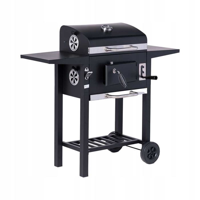PROMOCJA Nowy Duży Grill Ogrodowy Węglowy Zamykany + Półki + Popielnik