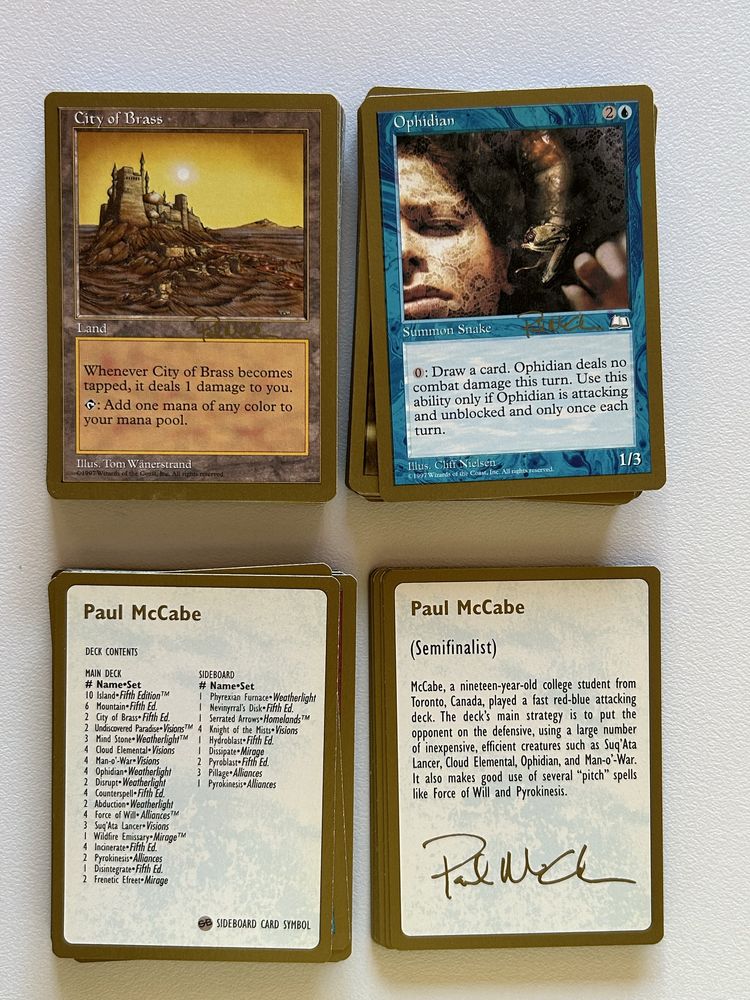 Magic The Gathering - réplica Deck de Paul McCabe 1997