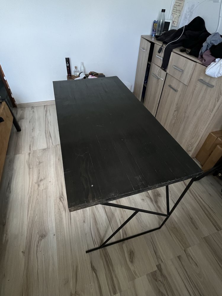 Nowoczesne biurko handmade | Metal + drewno | Solidne i stylowe