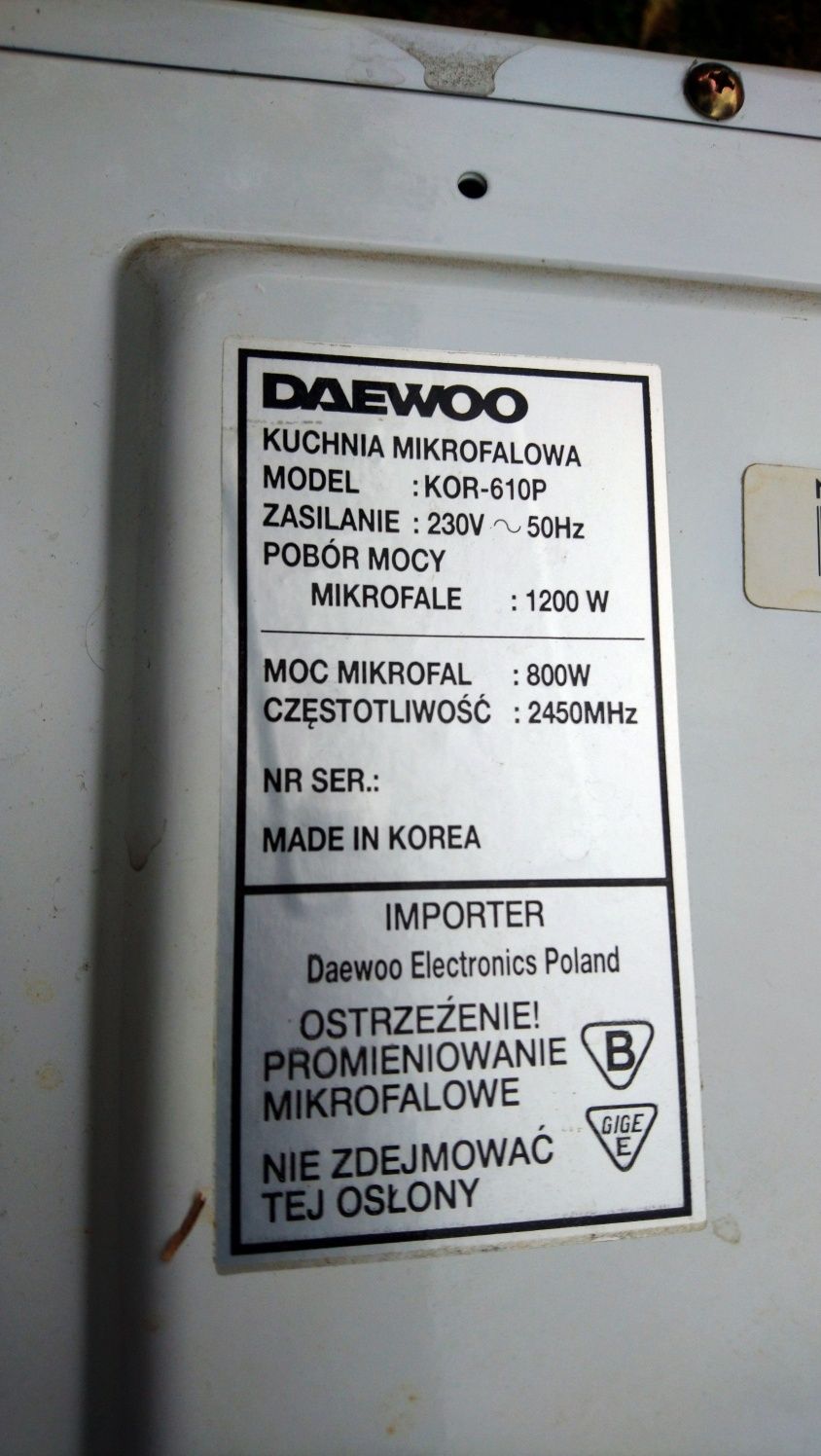 Kuchenka mikrofalowa Daewoo.