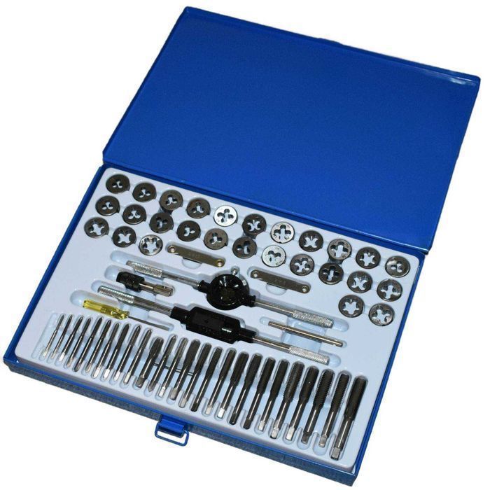 Zestaw metrycznych i calowych gwintowników i narzynek 60 szt. HSS