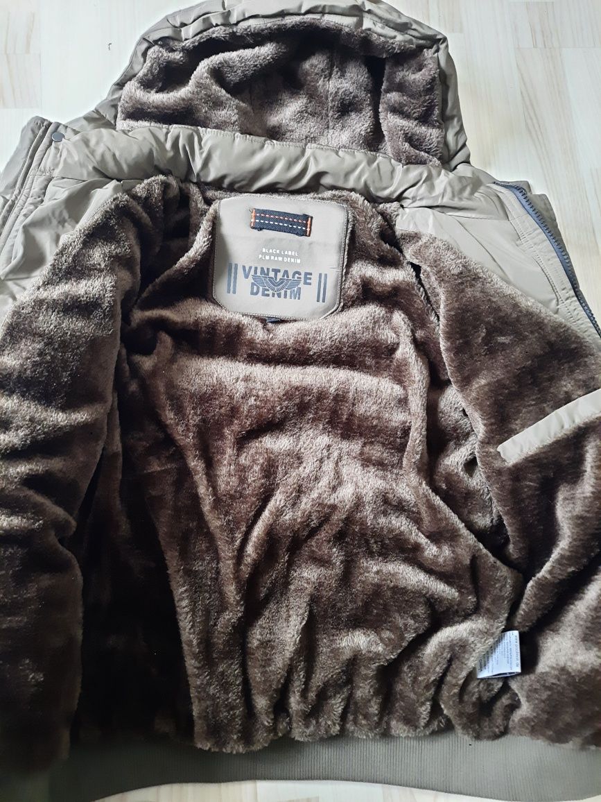 Kurtka zimowa PLM-RAW denim Vintage Denim, M, nowa, brąz