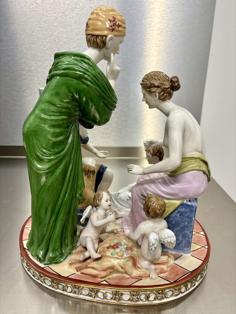 Wielka Porcelanowa Rzeźba Figuralna Richard Klemm Dresden Meissen TOP
