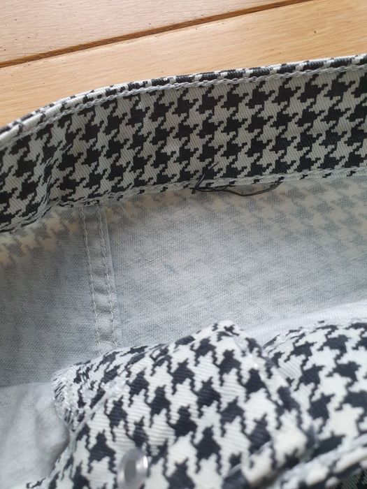 Długie spodnie rurki w pepitkę wysoki stan H&M Divided XS