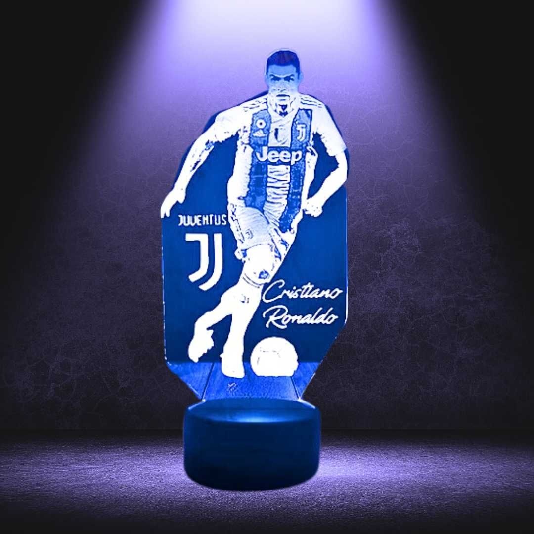 Lampka Nocna Biurkowa dla Dzieci Cristiano Ronaldo CR7 Juventus LED