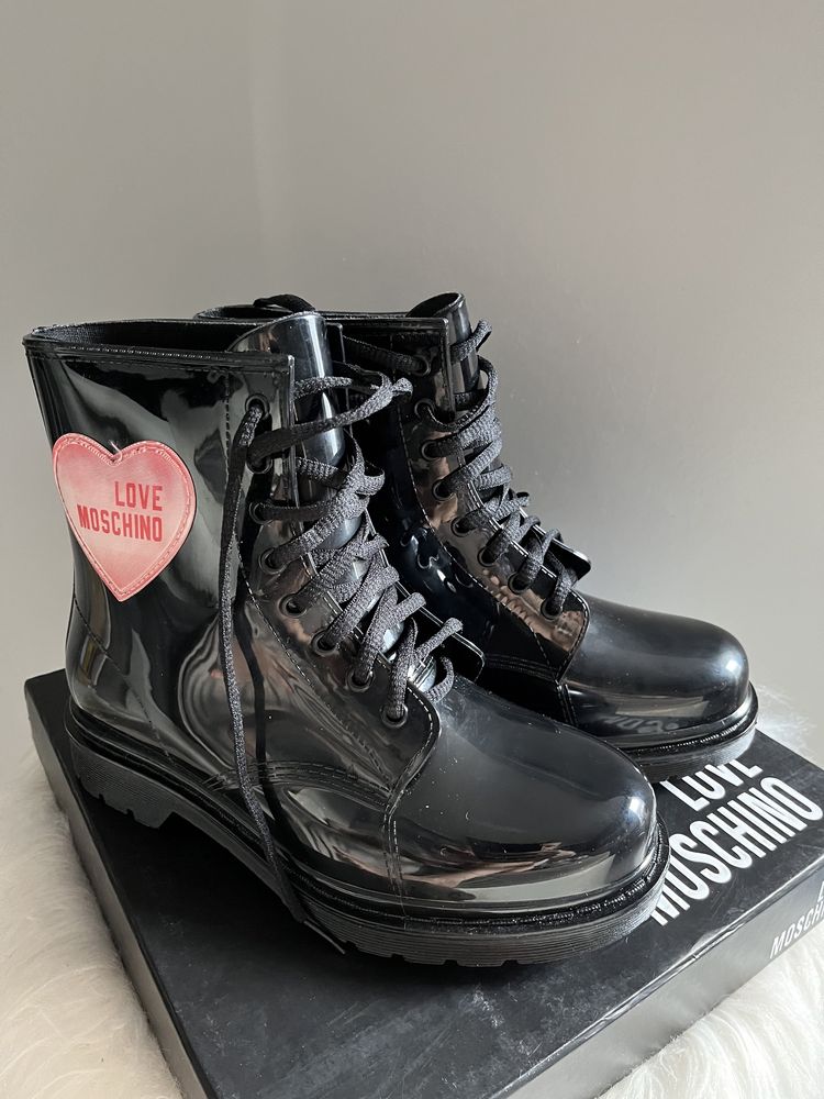 Kalosze botki czarne love rain Love Moschino 37
