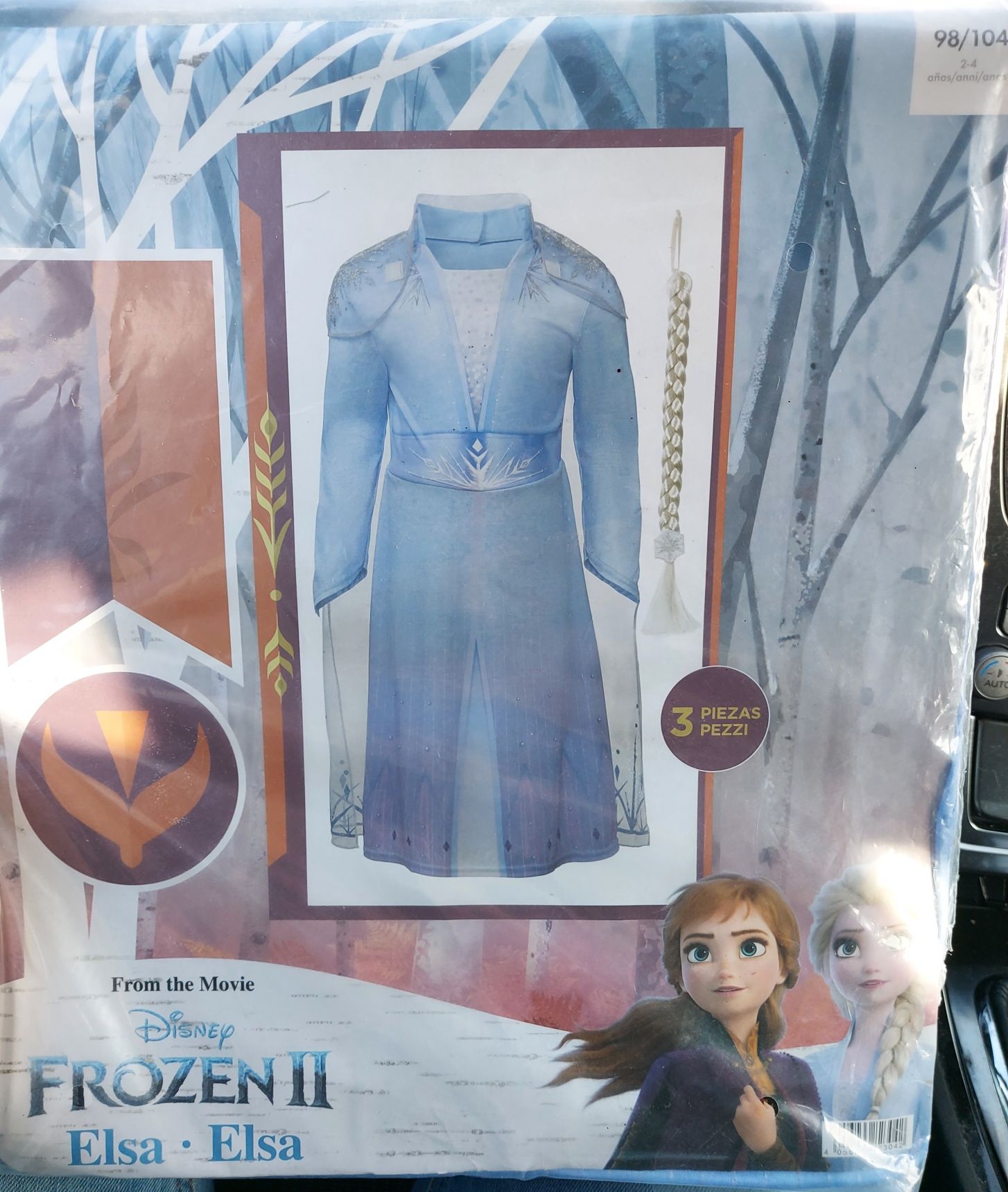 NOWY strój Elsa z warkoczem kraina lodu frozen sukienka kostium Elsy