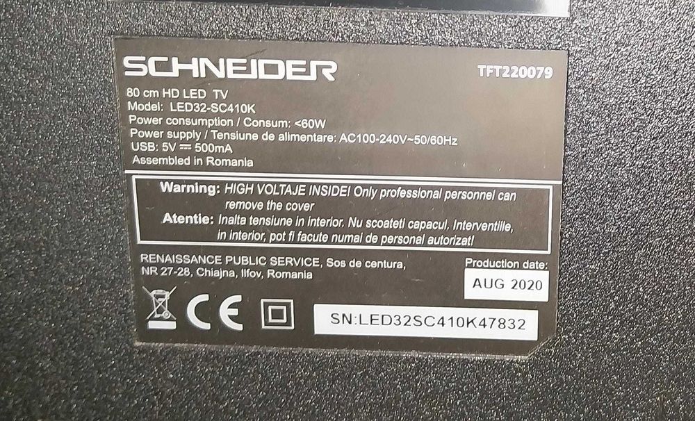 Tv Schneider LED 32'' 80cm 60Hz