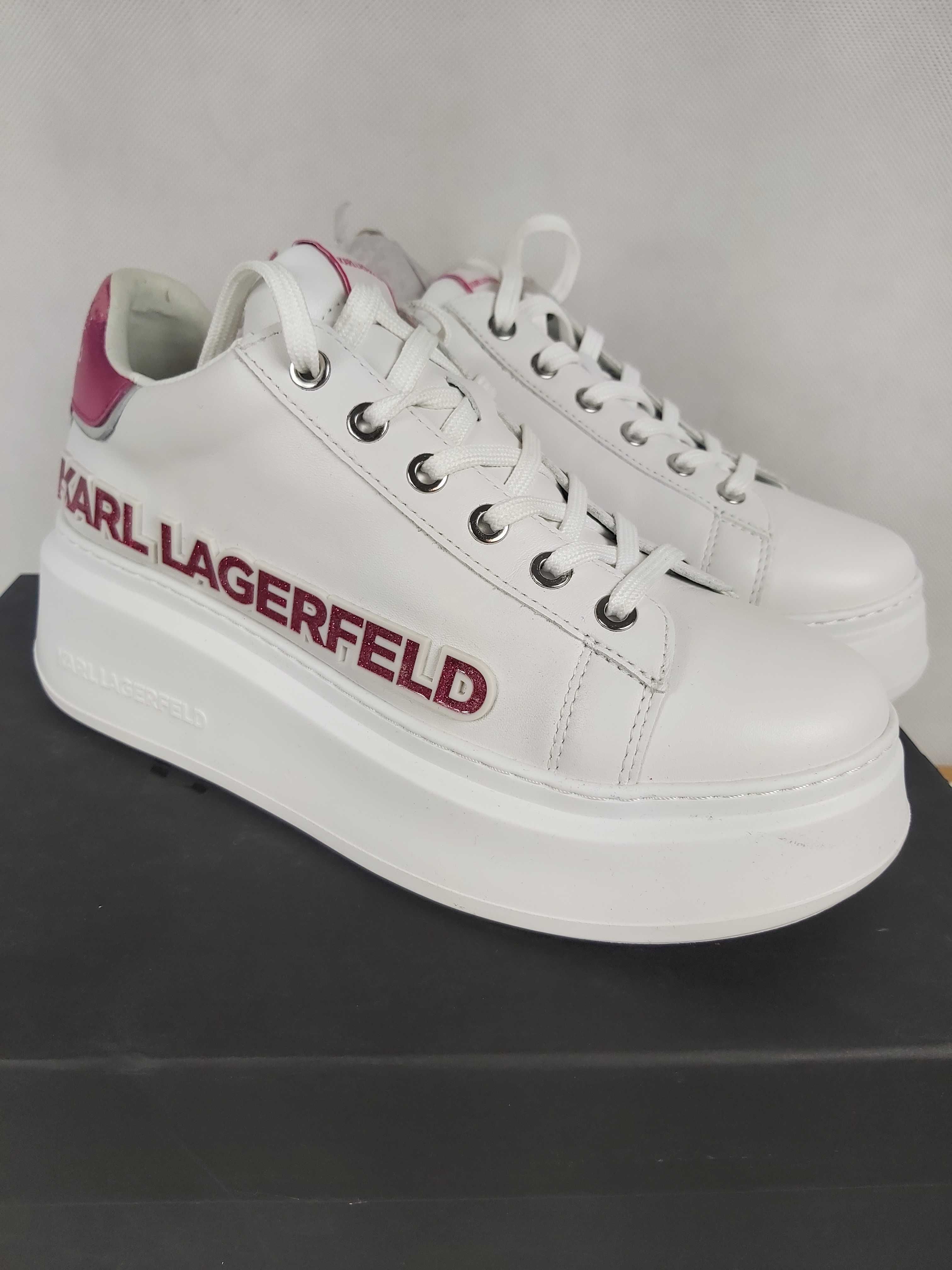 Skneakersy KARIL LAGERFELD  białe różowe 39 trampki anakapri