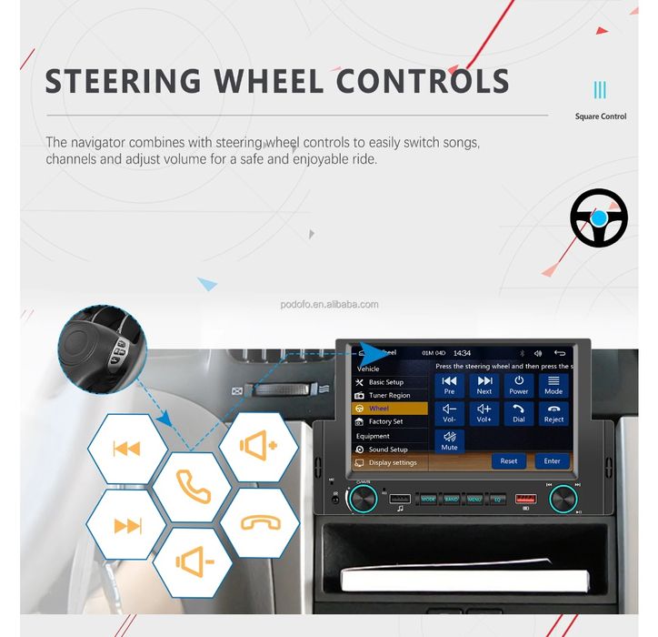 Rádio 1din 6,2" polegadas CARPLAY Android auto Bluetooth NOVO