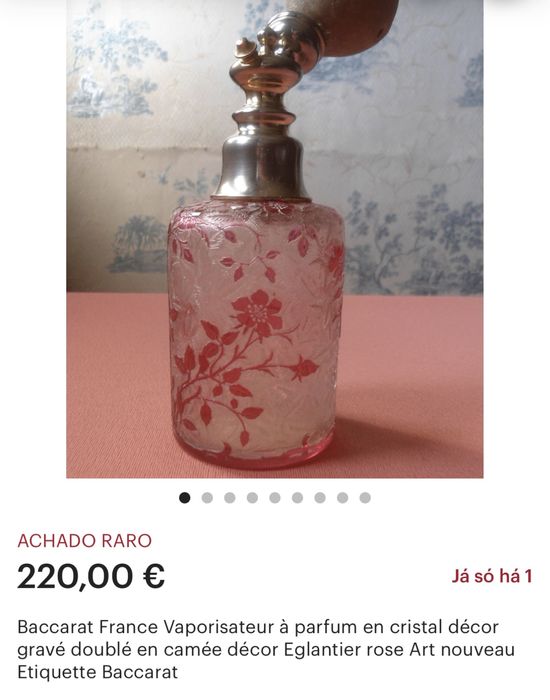 Frasco de Perfume Baccarat Cristal Eglantier art Nouveau antigo