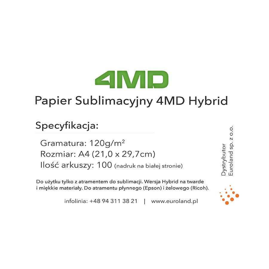 Papier Sublimacyjny 4MD Hybrid A4 120g/m2  (3 opakowania)