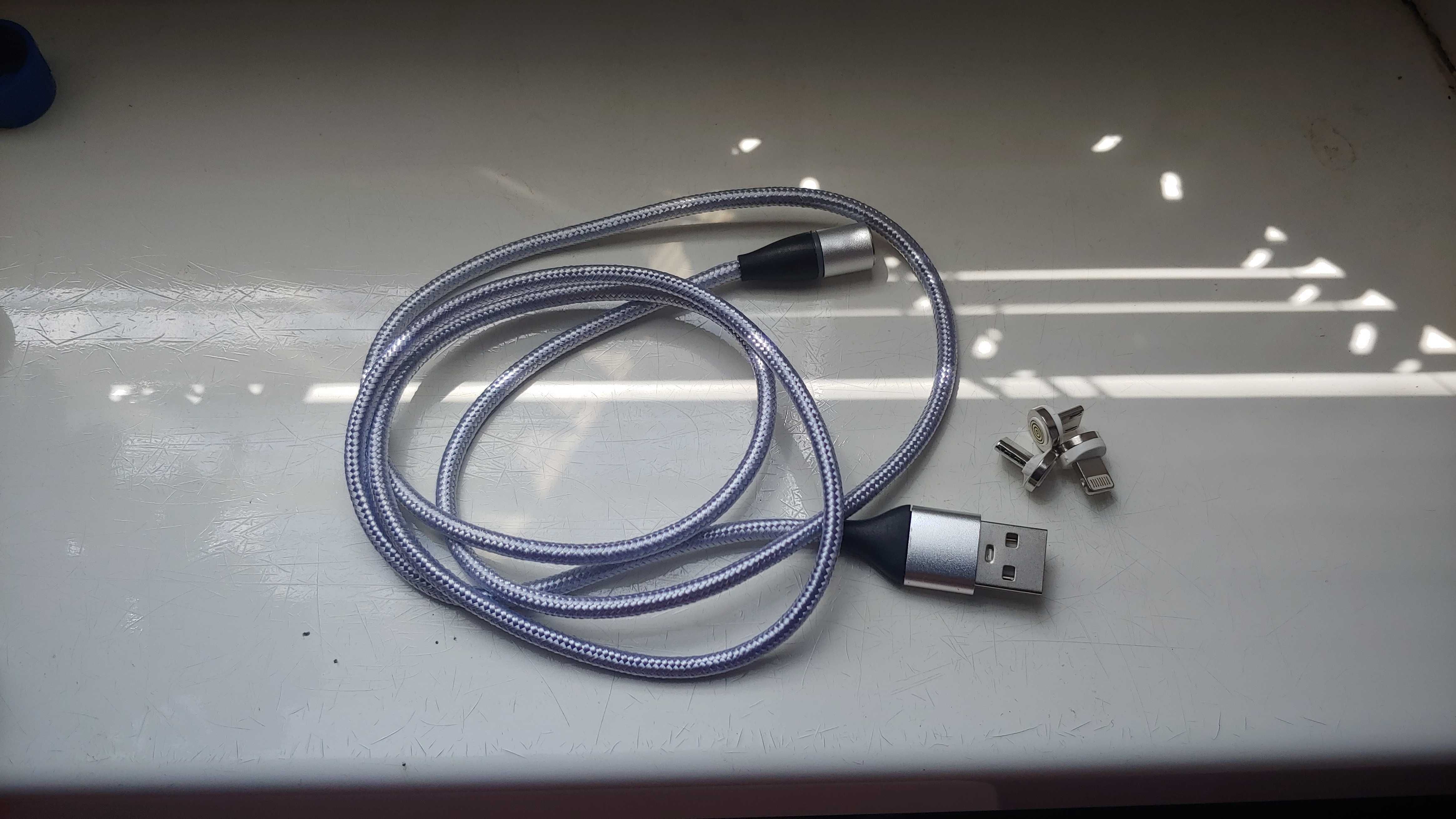 Кабель Зарядный 3в1 Насадки Магниты Iphone MicroUsb Type-c Новый