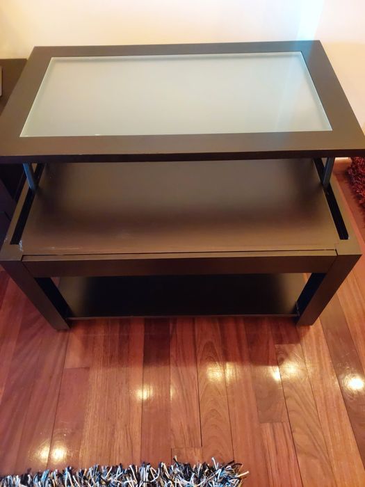 Mesa de centro madeira escura