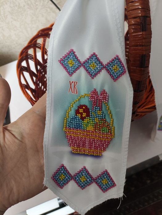 Бант рушник на кошик Паска Великдень