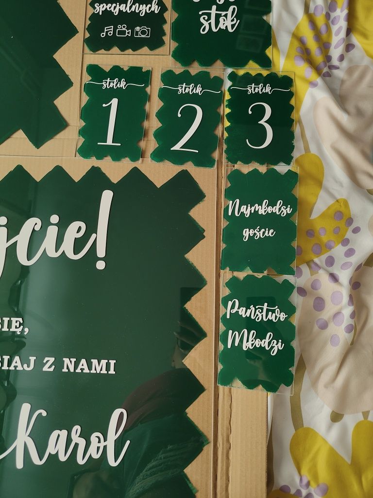 TABLICE na wesele , dekoracje , ślub