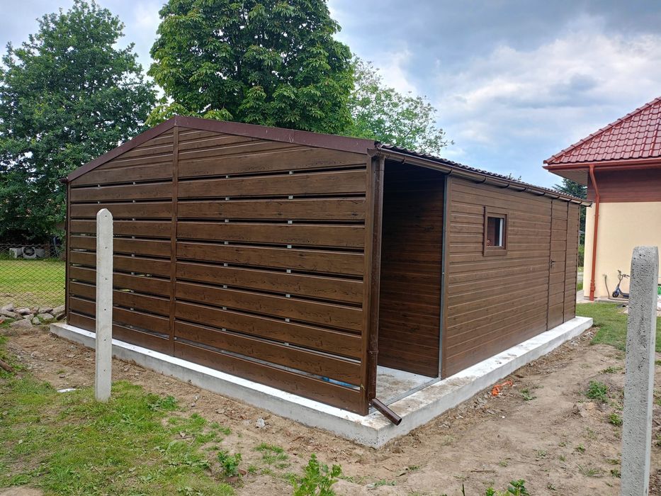 Nowy Garaż blaszany 6 x 5m drewnopodobny Producent Montaż Gratis