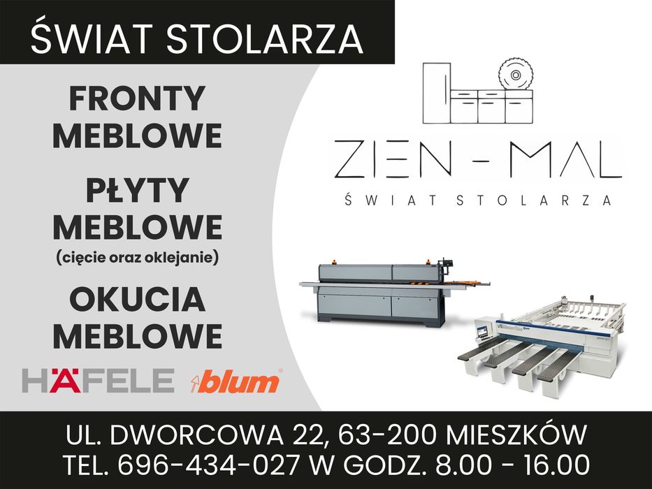 Fronty meblowe .akcesoria meblowe, ciecie oraz oklejanie plyt, uslugi