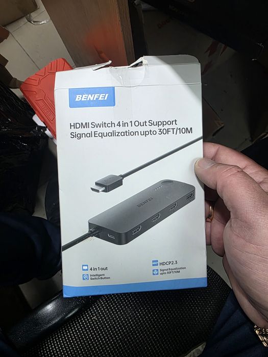 HDMI-перемикач BENFEI 4 входи 1 вихід 4K 60Hz 2K 144Hz  сумісний з PS5