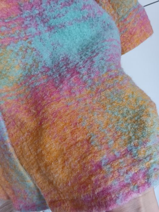 Kurtka koszulowa gruba dluga koszula z wełną na S M L pastelowe kolory