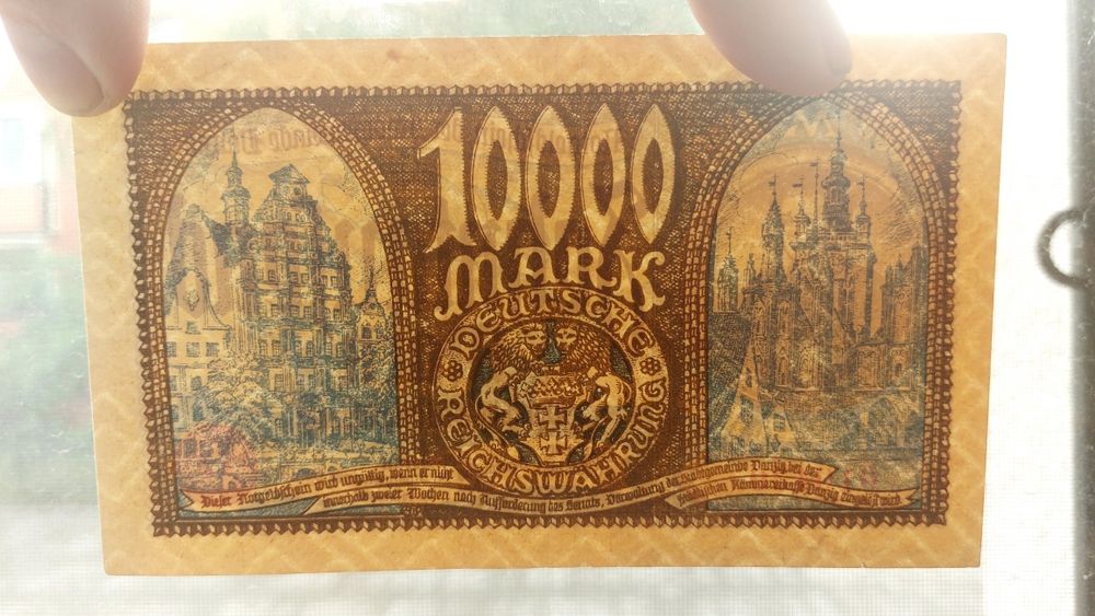 10000 Marek 1923 Gdańsk okazja niski numer piekny 2