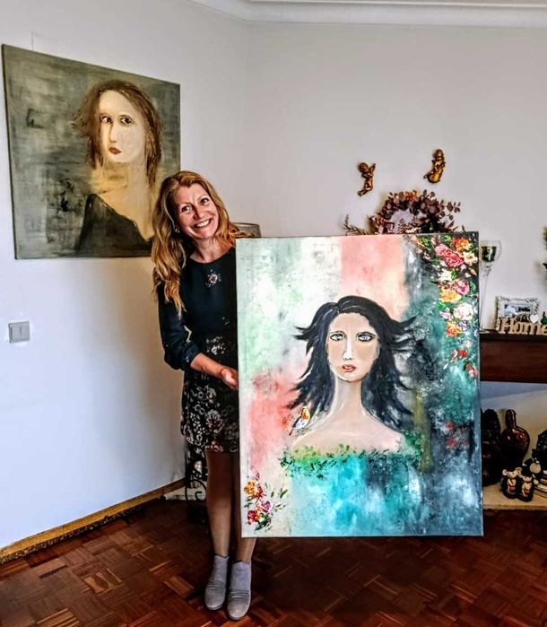 Óleo sobre tela, original, dimensões 100 cm x 80 cm