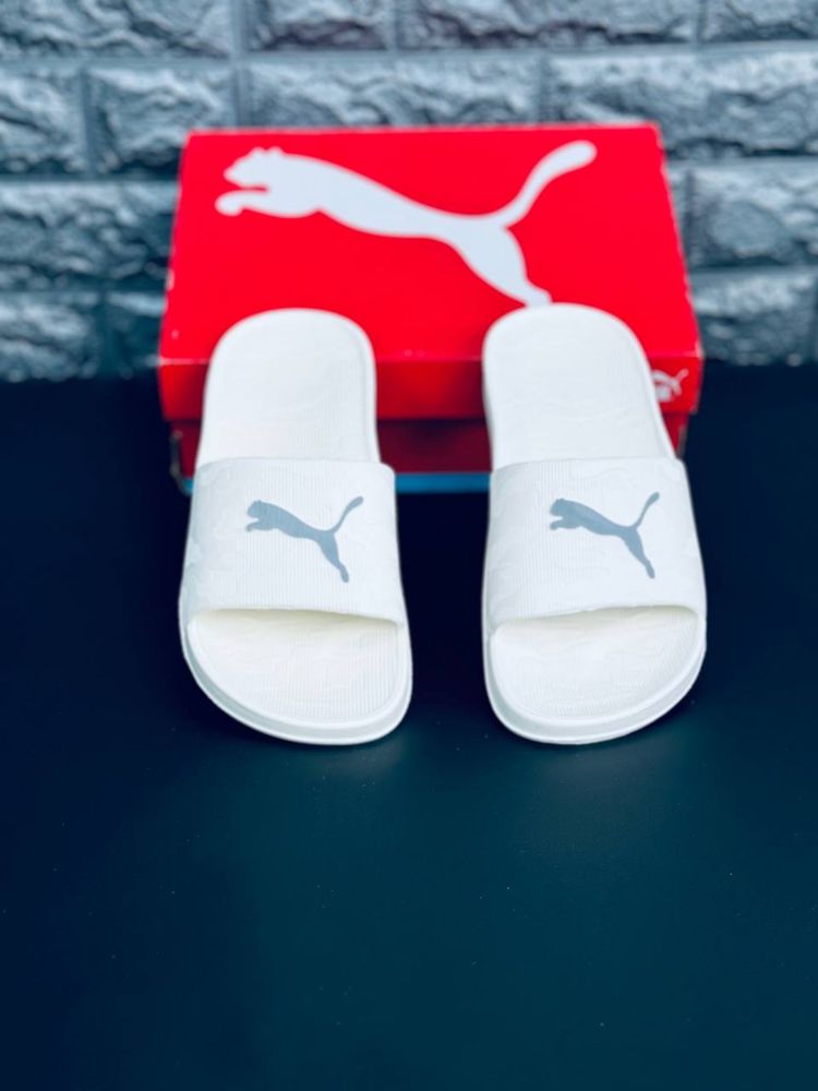 Шлепанцы Пума белые мужские / Puma чоловічі шлепанці / тапочки Пума