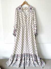 H&M Długa sukienka boho z wiskozy