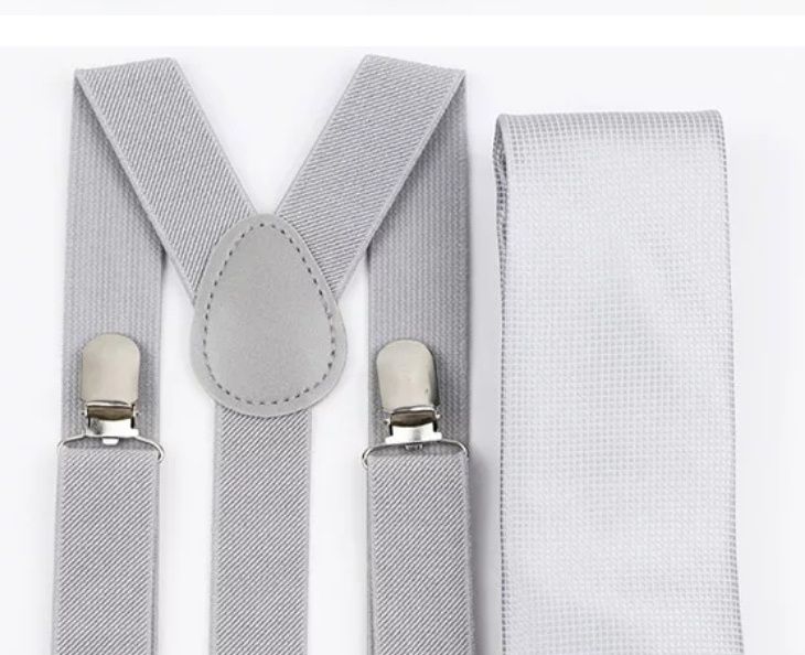 Conjunto suspensórios com gravata ou laço novos