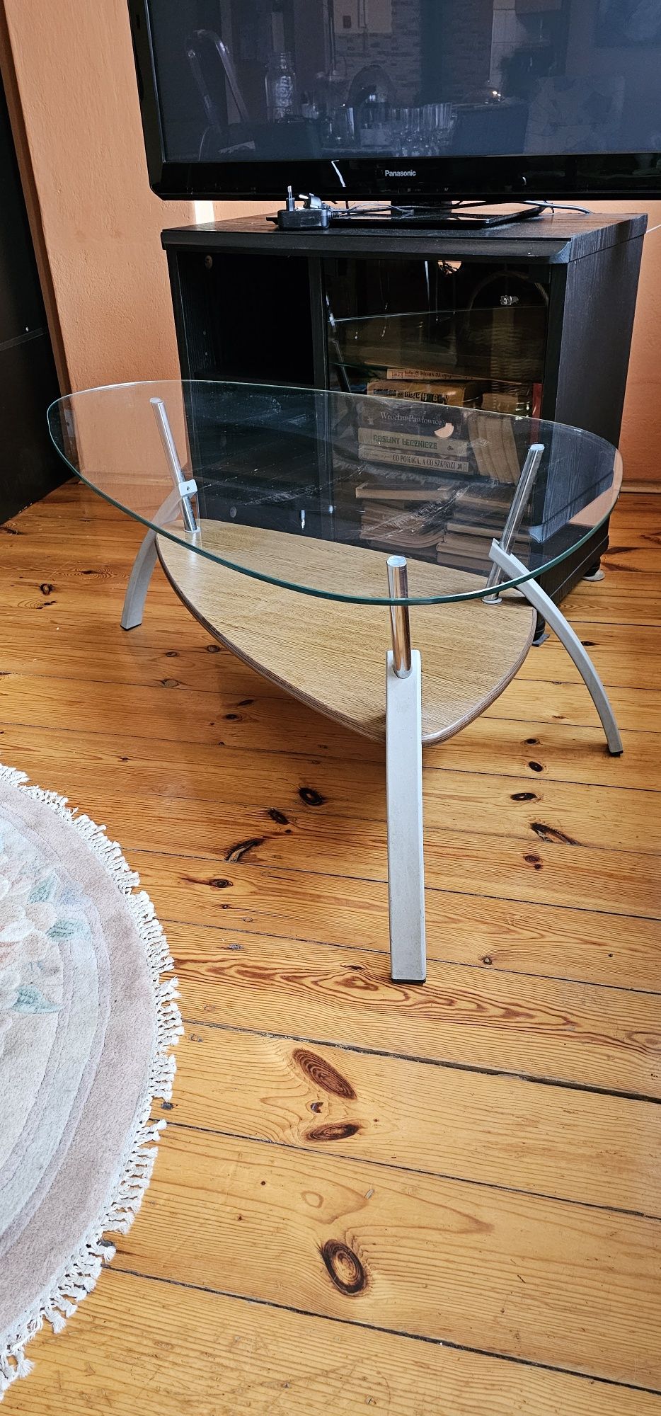 Stolik ława z szklaną szybą