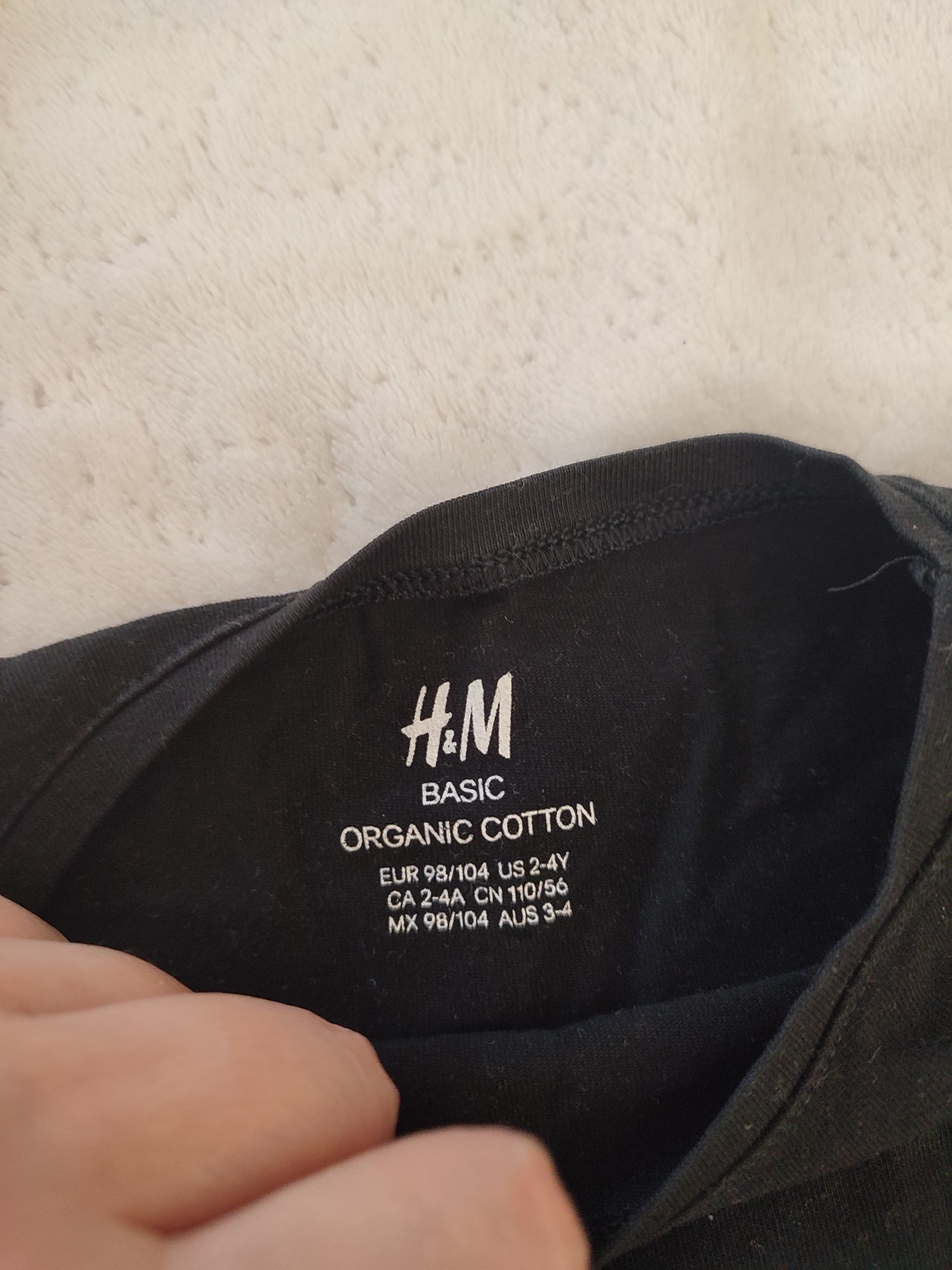 Czarna koszulka 98/104 h&M + sukienka