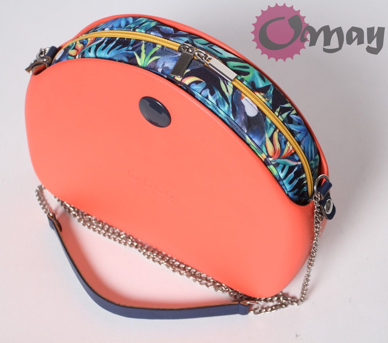 Granatowy organizer do OBAG MOON LIGHT tukany żółty 2 kieszenie OMAY