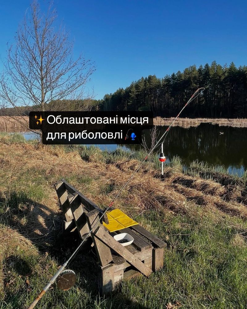 Відпочинок від тривог на березі озера: будиночки, альтанки, риболовля