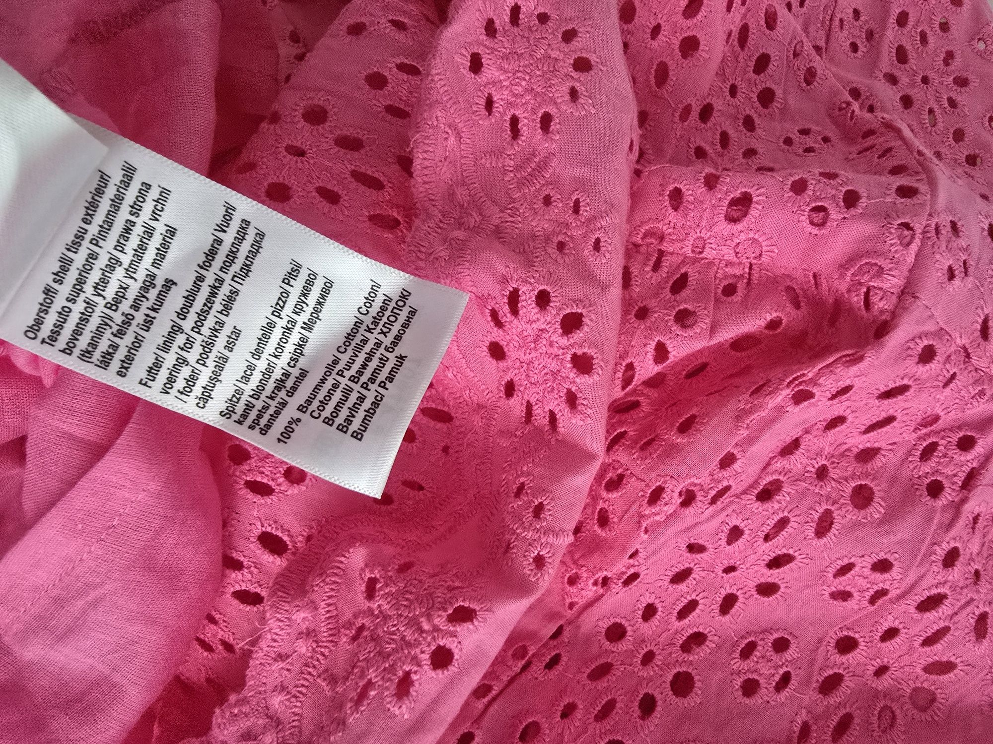 Sukienka ażurowa boho pink