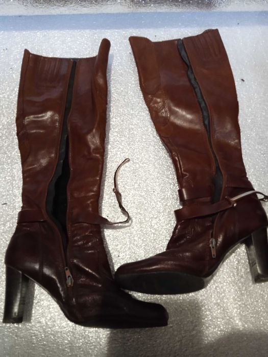 Жіночі шкіряні чоботи 40-41 сапоги женские