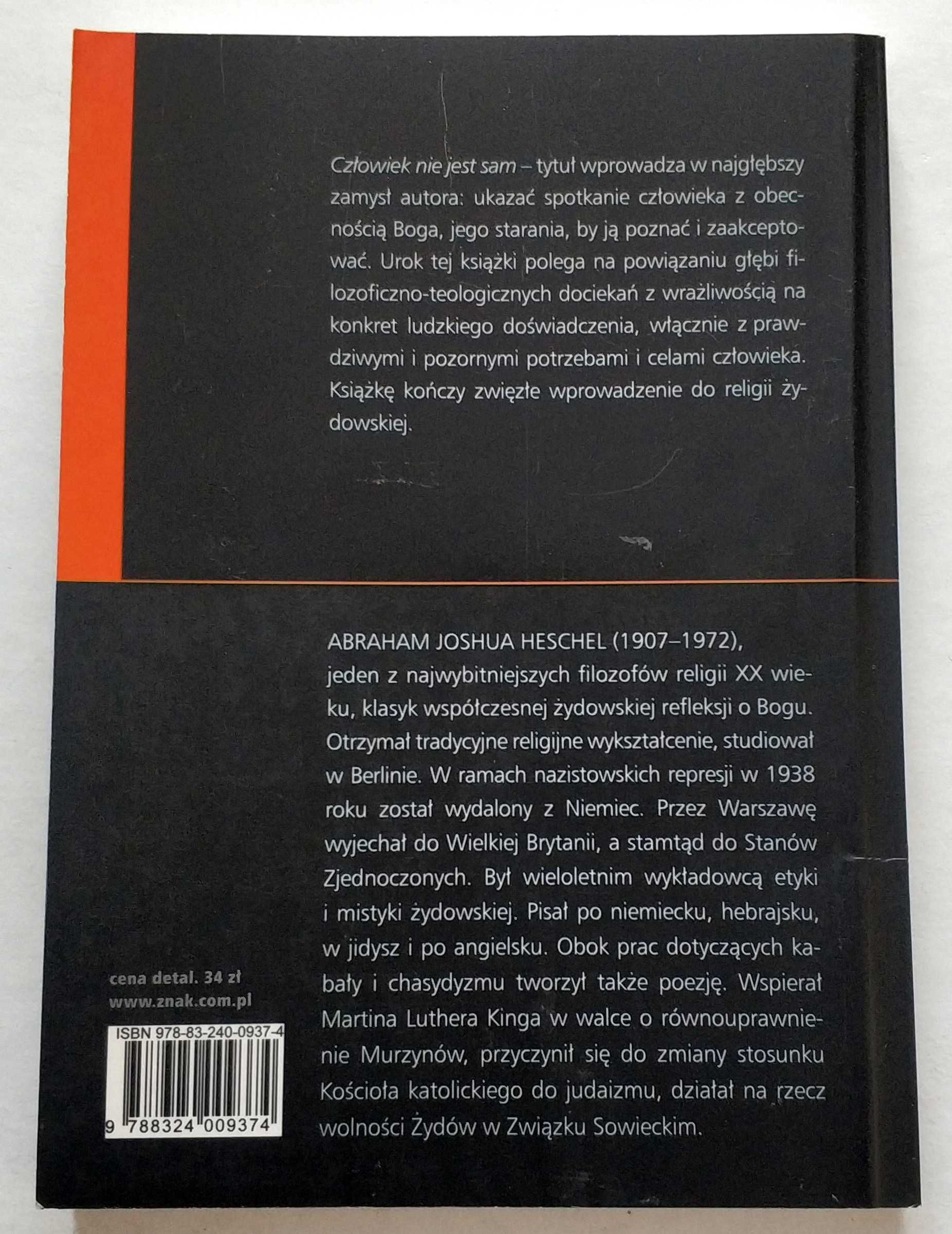 Człowiek nie jest sam, Abraham Joshua HESCHEL, NOWA! UNIKAT!