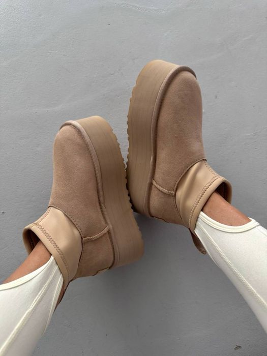 Бежеві Жіночі зимові UGG mini Dipper PLATFORM BOOTS SAND угг угі