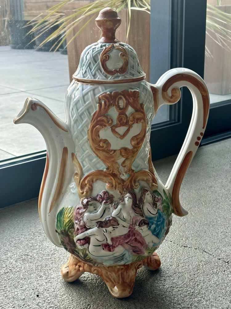 Wielki Stary Dzban porcelanowy sygnowany Capo Di Monte 45cm Włochy