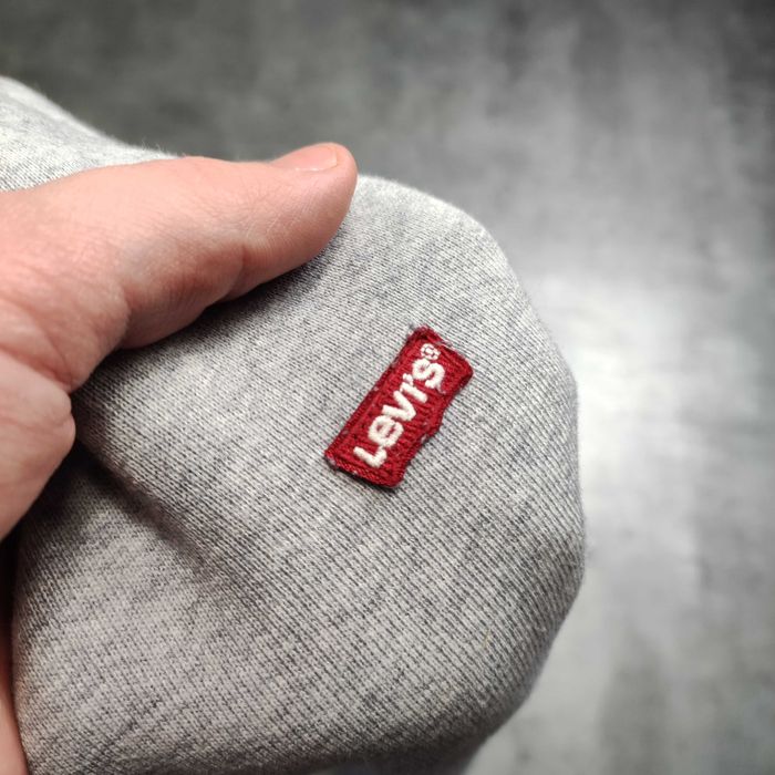 MĘSKA Bluza PREMIUM szara Małe Logo Klasyczna Bawełna Levis Strauss