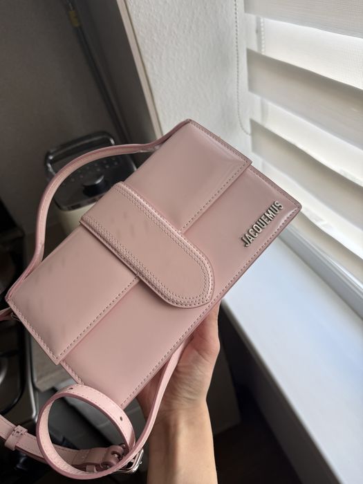 Оригінал Jacquemus рожева шкіряна сумка Le Grand Bambino